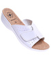 Białe damskie klapki na rzep /B2-1 16057 T157/