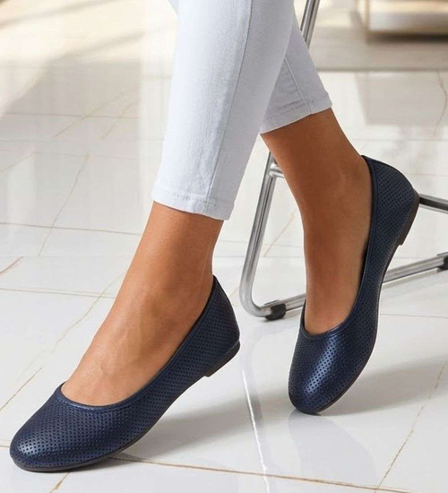 Baleriny damskie ażurowe wiosenne buty /E8-2 17273 T191/