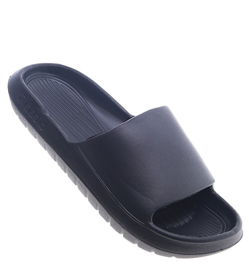 Basenowe czarne klapki damskie /C4-1 13362 S193/