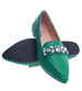Zielone balerinki lordsy z kamieniami /D6-1 14112 T2/
