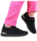 Czarne wsuwane damskie buty sportowe /C1-3 16051 T280/