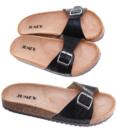  Czarne profilowane klapki damskie /G7-2  17715 T182/