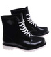 Sznurowane czarne kalosze damskie /E9-1 18071 T204/