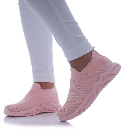 Wkładane różowe buty sportowe damskie /F8-2 17447 W188/