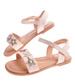 Beżowe sandałki na rzep z gwiazdkami /C7-2 11958 T197/
