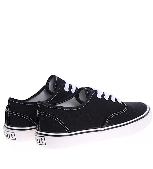 Czarne niskie tenisówki damskie z tkaniny /C1-3 15975  G152/