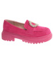 Fuksjowe półbuty loafersy damskie na platformie /i4-2 18622 W147/