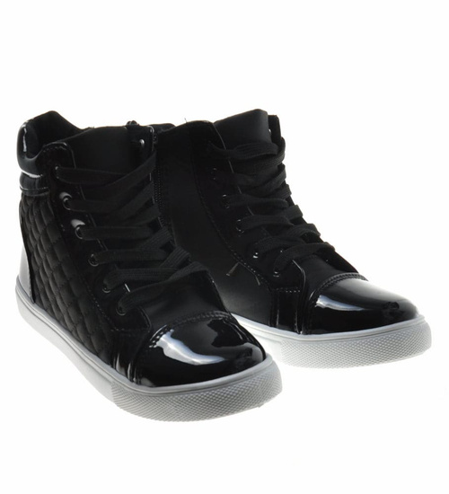 Czarne trampki z wysoką cholewką /G6-3 9386 S193/