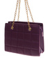Fioletowa torebka kuferek z łańcuszkiem i paskiem /H2 K28 TB671 G195/