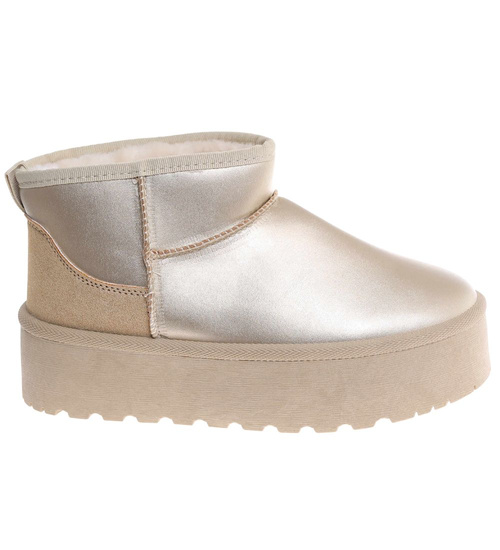 Krótkie kozaki śniegowce eskimoski Złote /A3-3 18605 T185/