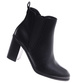 Czarne klasyczne botki damskie na obcasie /i4-2 h2 18394 W355/