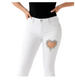 Białe letnie spodnie damskie z sercem /H2 UB924 G235/