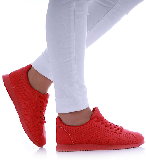 Czerwone damskie buty sportowe /D8-3 +H2 17478 T102/