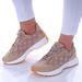 Wiązane damskie buty sportowe Khaki /D9-1 17340 T232/