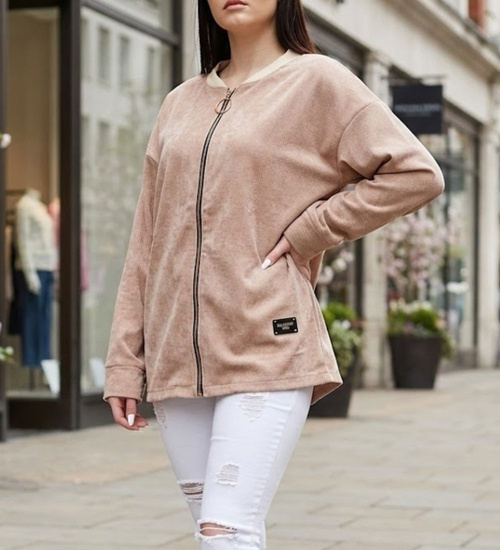 Rozpinana ciemno beżowa bluza damska /H UB801 S331/