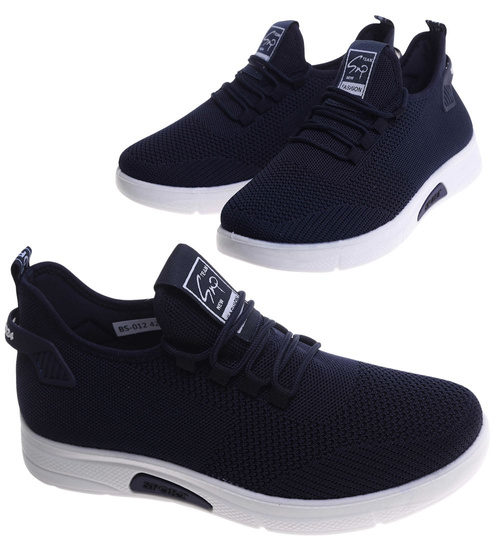 Granatowe męskie sneakersy buty sportowe /G6-1 17759 T285/