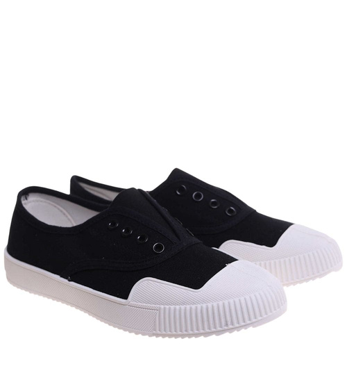 Wsuwane czarne trampki damskie /F4-1 15970  G150/