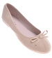 Ażurowe balerinki z kokardką Beżowe /E1-2 11279 T192/
