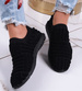 Wsuwane damskie czarne buty sportowe /F3-2 13164 S192/