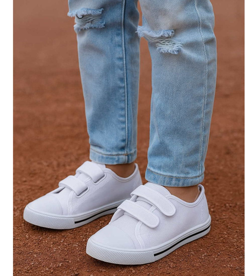 Białe tenisówki dla chłopca na rzepy /G3-1 18100 T189/