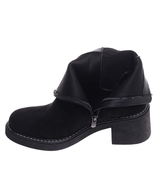Botki damskie na grubym niskim obcasie /G9-3 18243 W424/