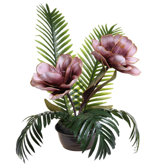 Duży stroik różowo złote kwiaty KOMP157 M500