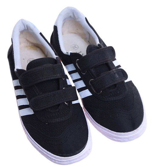 Chłopięce czarne trampki halówki na rzep /E3-1 17642 T137/