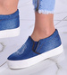 Wszuna tenisówki slip on na platformie Granatowe /D7-1 11383 T162/