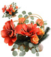 Duży stroik Pomarańczowe kwiaty KOMP144 M700