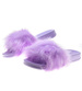 Puchate klapki z futerkiem Fioletowe /B4-2 7140 S193/