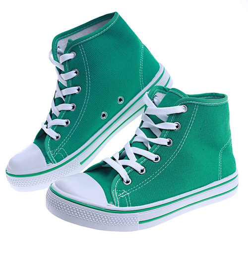 Wysokie trampki damskie zielne /A4-3 13870 S097/