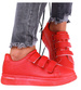Czerwone damskie trampki na rzepy /E8-3 15712 T138/