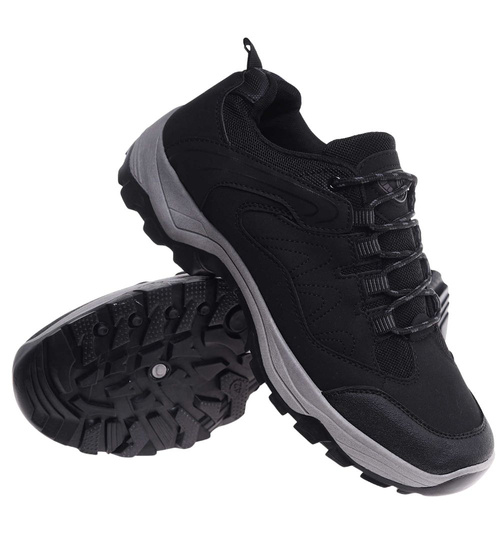 Czarne męskie buty trekkingowe /G12-1 18176  T389/