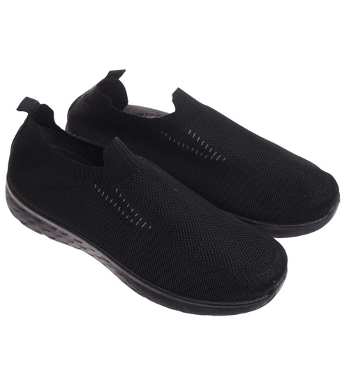 Wsuwane czarne męskie buty sportowe Duże rozmiary /A3-3 17957 S374/