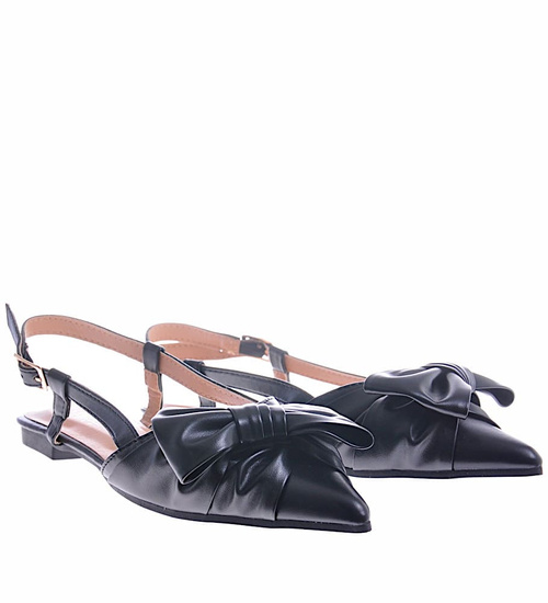 Czarne balerinki z kokardą Seastar /B5-2 10457 S423/