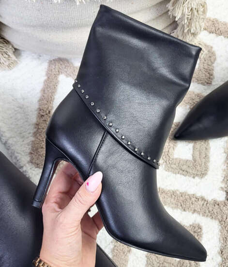 Klasyczne czarne botki na szpilce /15279 F5-1 G148/