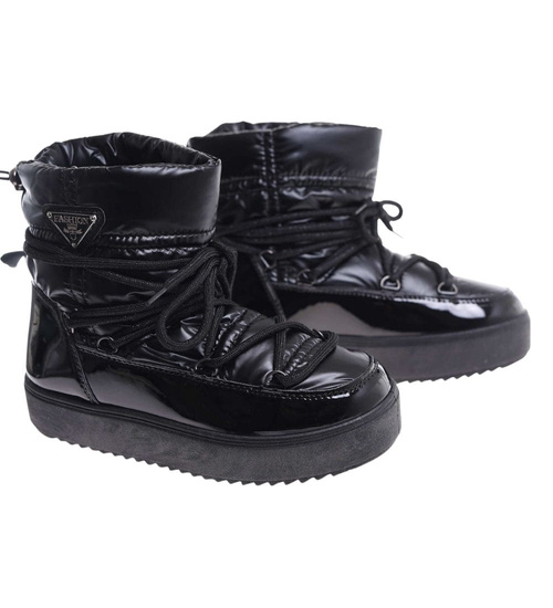 Ocieplane śniegowce damskie Czarne /A1-2 18569 W343/