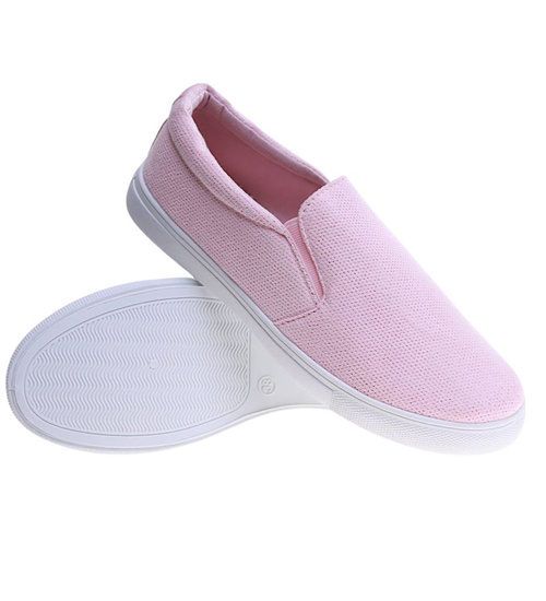 Wsuwane pastelowe trampki damskie slip on Różowe /G8-2 13607 T171/