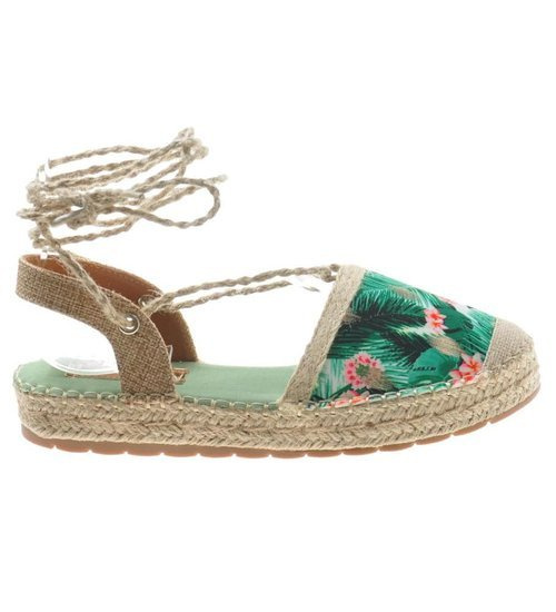 Sandały espadryle na platformie Zielone /A1-3 8115 S204/