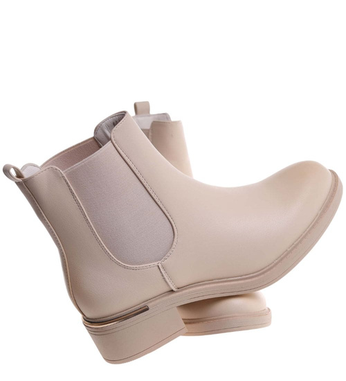 Beżowe botki sztyblety z ociepleniem /i6-4 18440 W280/