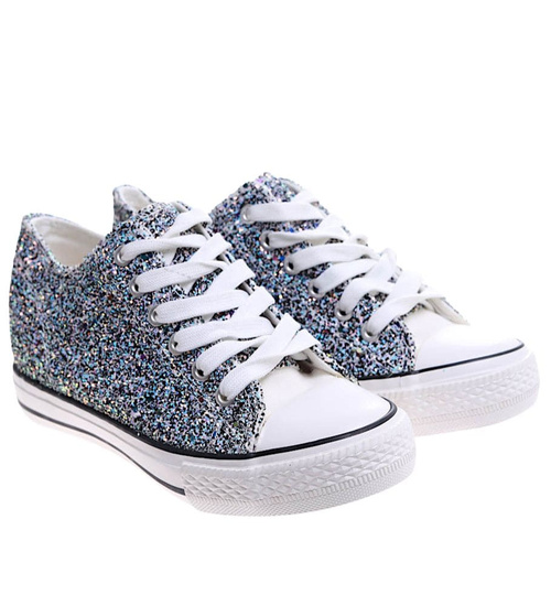 Czarne trampki sneakersy na niskim koturnie /J4-3 16613 T094/