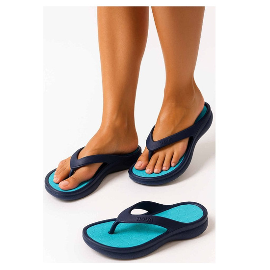 Granatowe damskie klapki japonki na basen /H2 15922 G100/