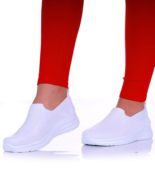 Wsuwane białe buty sportowe damskie /H2 17266 W101/