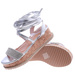Srebrne sandały na platformie Lace Up /B6-3 14521 T134/