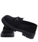 Czarne zamszowe półbuty loafersy na niskiej platfomie /D9-2 15342 T485/