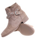 Zamszowe botki damskie khaki /J5-3 18553 W222/
