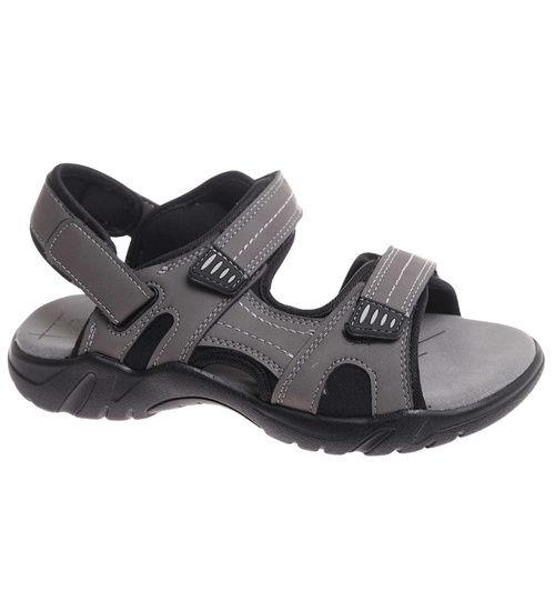 Szare chłopięce sandały na rzepy /F6-3 17920 T459/