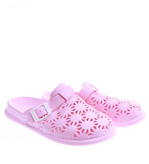 Różowe damskie klapki na basen /A10-1 13844 S194/