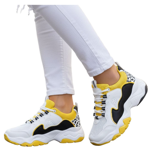 Sznurowane damskie buty sportowe sneakersy /A2-2 12353 S253/ 