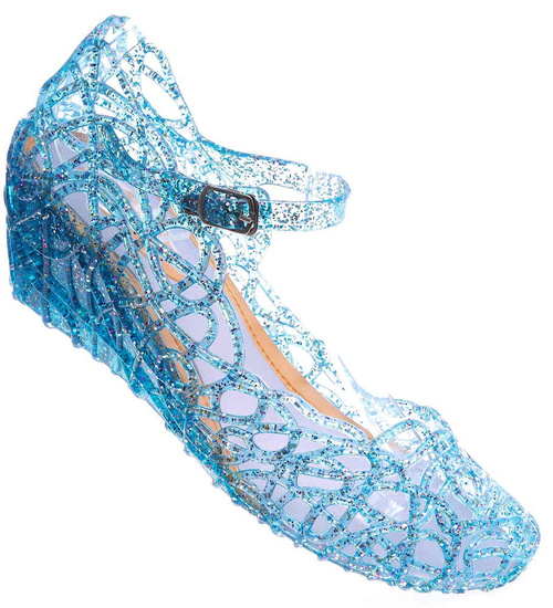 Wodoodporne sandały meliski na koturnie Niebieskie Kryte /H2 14568 T890/